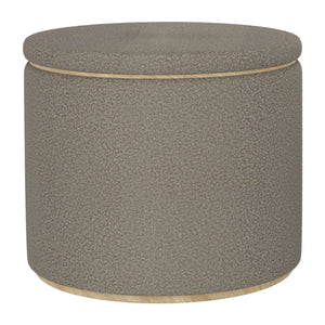 Ensemble de 2 poufs Cecily en tissu gris chaud