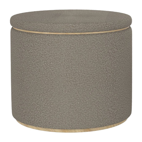 Ensemble de 2 poufs Cecily en tissu gris chaud