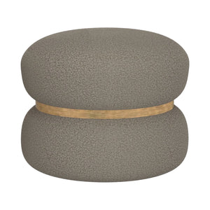 Ensemble de 2 poufs Cecily en tissu gris chaud