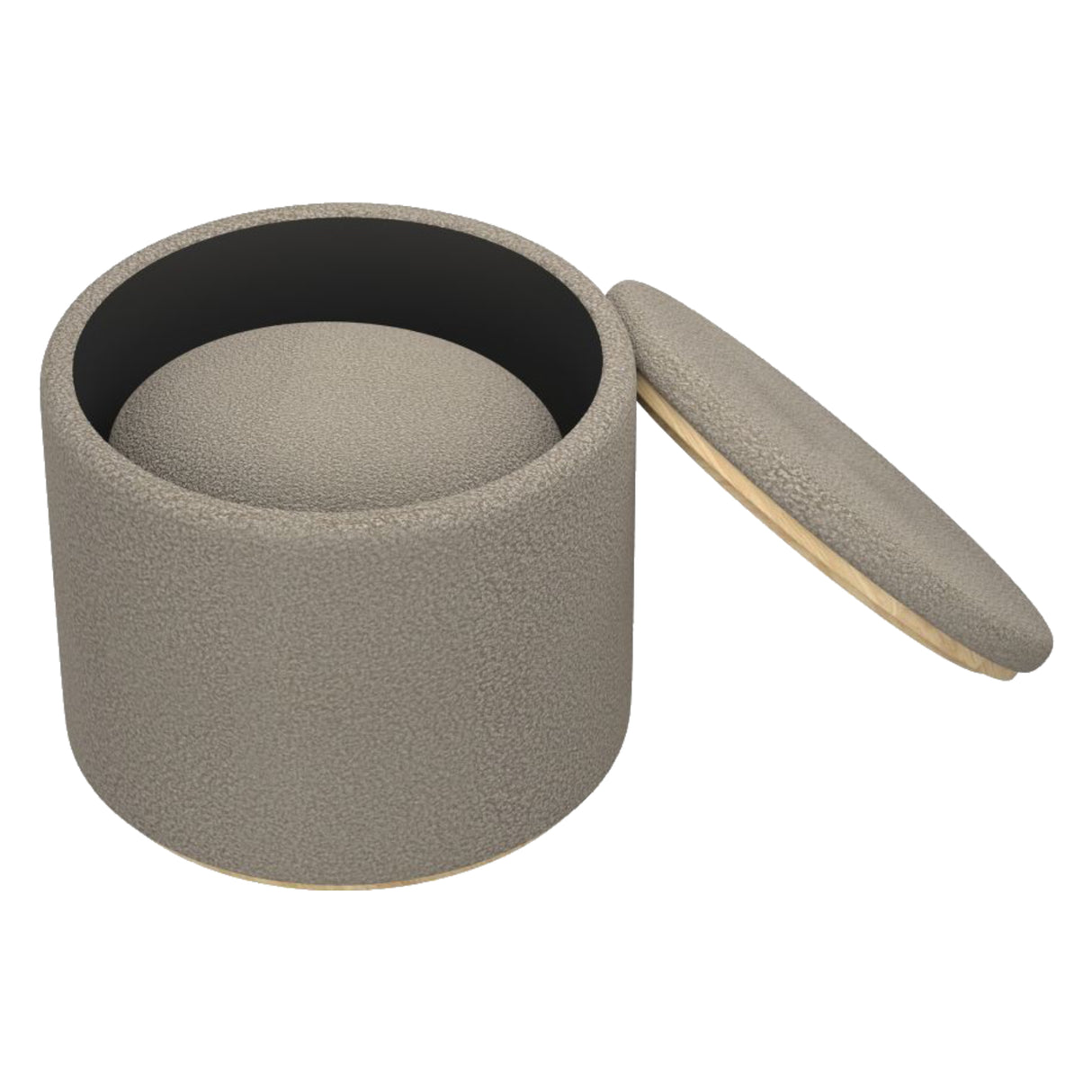 Ensemble de 2 poufs Cecily en tissu gris chaud