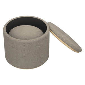 Ensemble de 2 poufs Cecily en tissu gris chaud