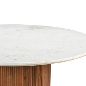 Table accent ronde Jilsa en marbre et bois