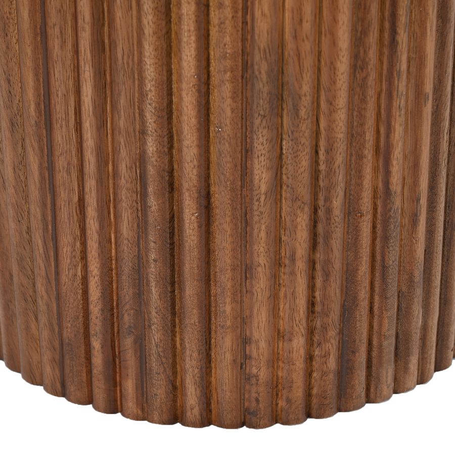 Table accent ronde Jilsa en marbre et bois