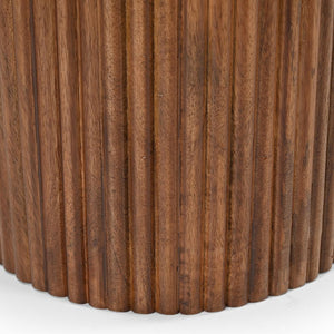 Table basse ronde Jilsa en marbre et bois