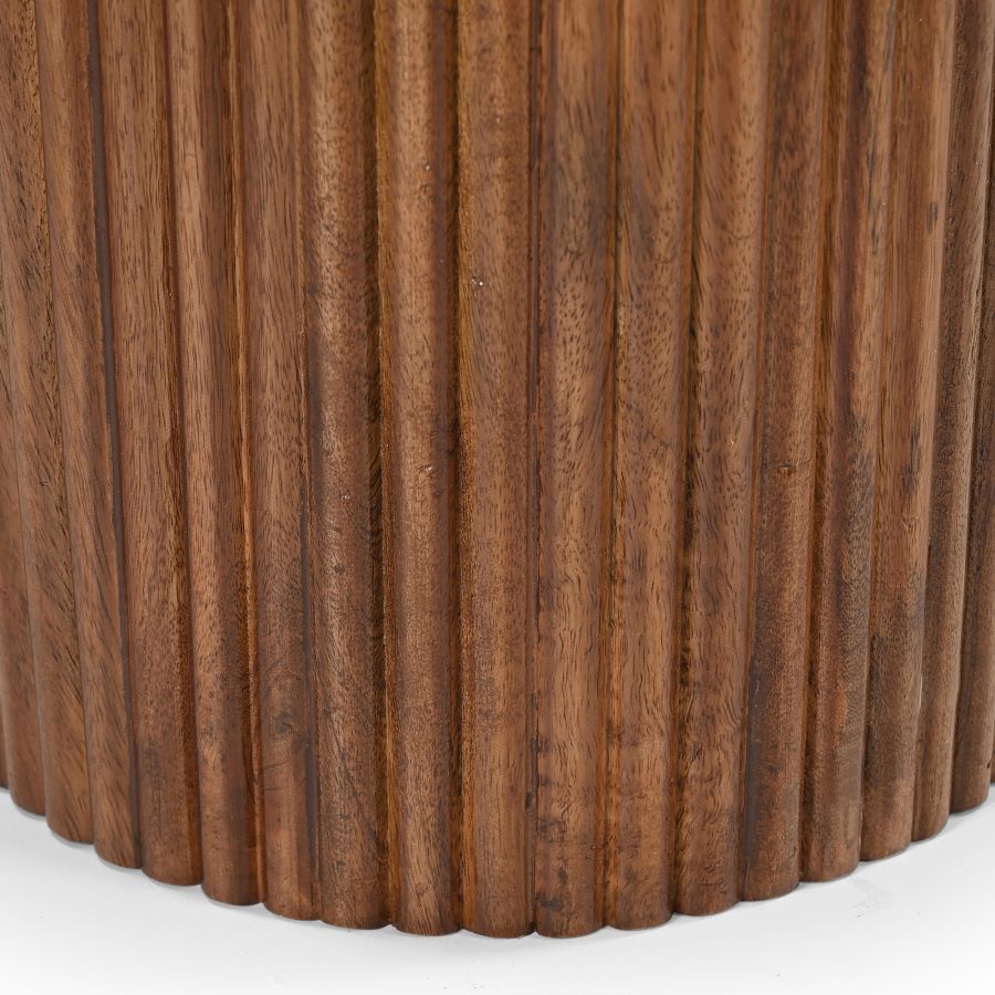 Table console ovale Jilsa en marbre et bois
