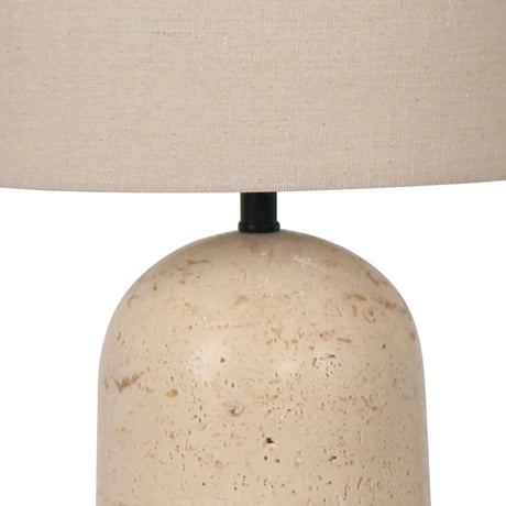 Lampe de table en travertin beige 25 po. Kasnia
