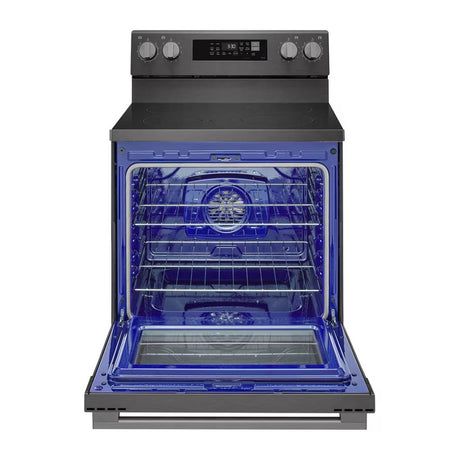 Cuisinière électrique 30 po, 6,3 pi³ Inox noir avec InstaView® et Air Fry
