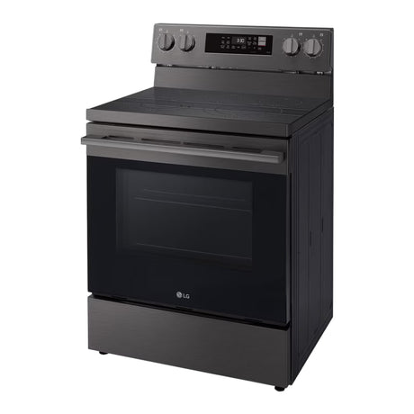Cuisinière électrique 30 po, 6,3 pi³ Inox noir avec Convection ProBake®, Air Fry et InstaView®