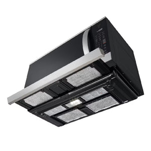 Micro-ondes de comptoir hotte intégrée 30 po 2,1 pi³ Inox Noir