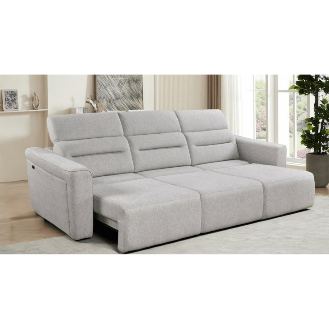 Sofa modulaire 3 pièces motorisé en tissu gris - Ibiza