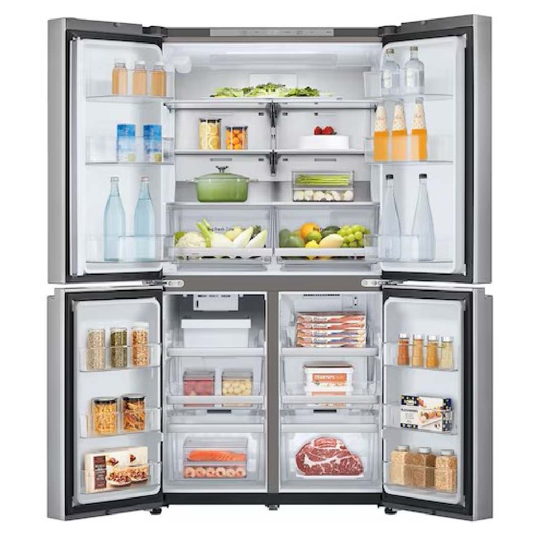 Réfrigérateur porte française à profondeur comptoir 36 po, 24 pi³ 4 portes Inox avec Wi-Fi et machine à glaçons