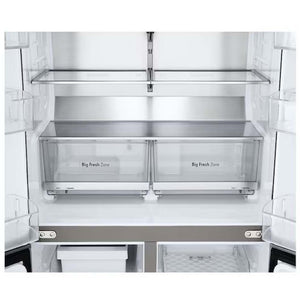 Réfrigérateur porte française à profondeur comptoir 36 po, 24 pi³ 4 portes Inox avec Wi-Fi et machine à glaçons