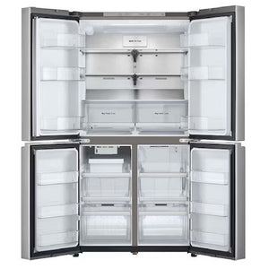 Réfrigérateur porte française à profondeur comptoir 36 po, 24 pi³ 4 portes Inox avec Wi-Fi et machine à glaçons