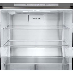 Réfrigérateur porte française 33 po, 18,6 pi³ 4 portes Inox à profondeur de comptoir