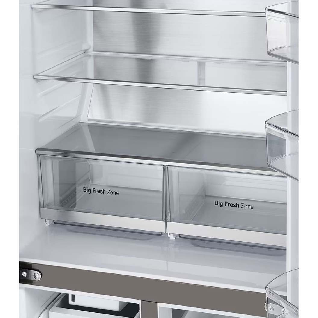 Réfrigérateur porte française 33 po, 18,6 pi³ 4 portes Inox à profondeur de comptoir