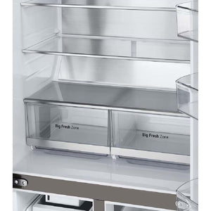 Réfrigérateur porte française 33 po, 18,6 pi³ 4 portes Inox à profondeur de comptoir