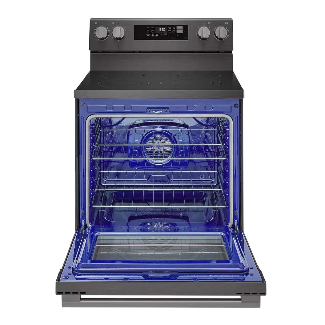 Cuisinière électrique 30 po, 6,3 pi³ Inox noir avec Air Fry et Wi-Fi