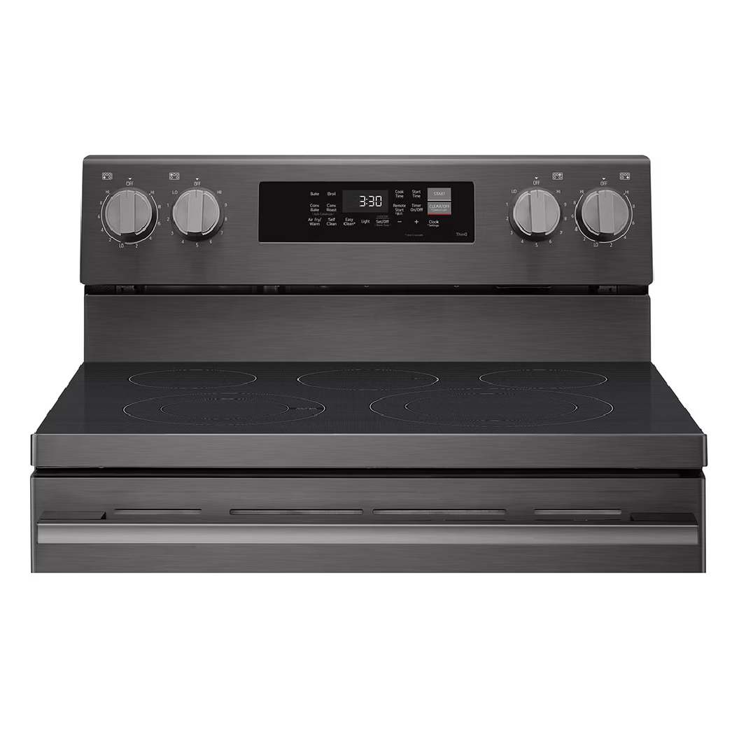 Cuisinière électrique 30 po, 6,3 pi³ Inox noir avec Air Fry et Wi-Fi