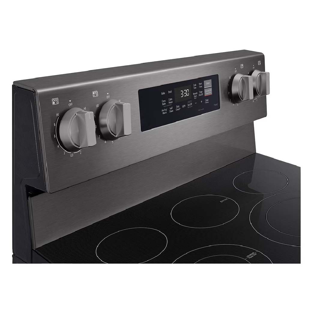 Cuisinière électrique 30 po, 6,3 pi³ Inox noir avec Air Fry et Wi-Fi
