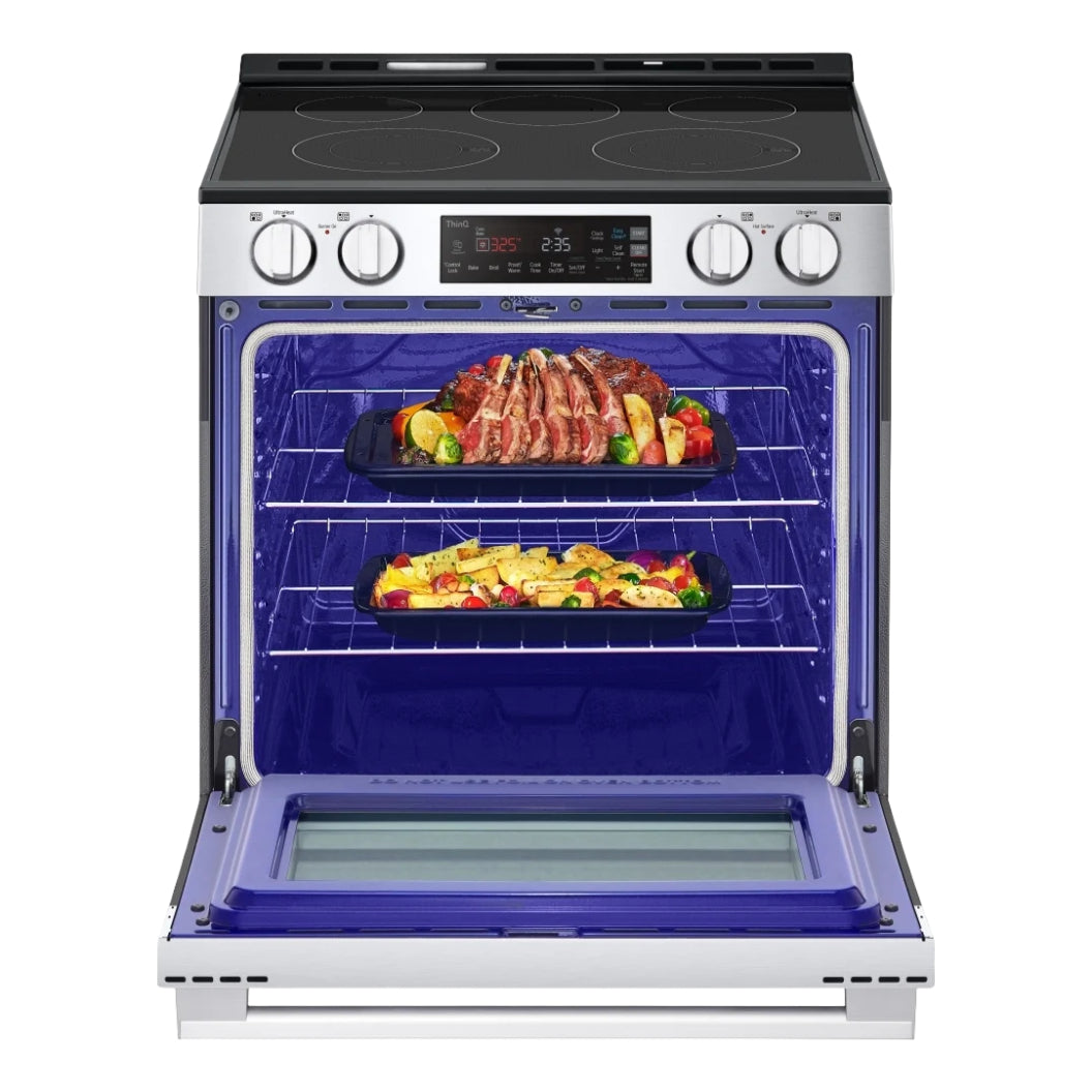 Cuisinière électrique encastrable 30 po, 6,3 pi³ Inox avec Éléments UltraHeat™ et fenêtre WideView™