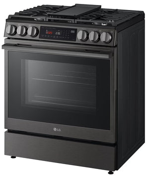 Cuisinière au gaz 30 po, 6,3 pi³ Inox noir avec Convection ProBake® et Air Fry