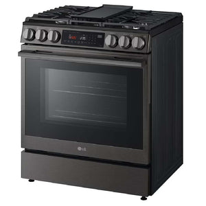 Cuisinière au gaz 30 po, 6,3 pi³ Inox noir avec Convection ProBake® et Air Fry