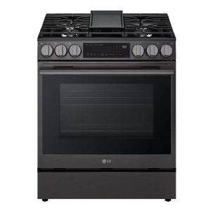 Cuisinière au gaz 30 po, 6,3 pi³ Inox noir avec Convection ProBake® et Air Fry