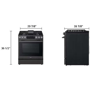 Cuisinière au gaz 30 po, 6,3 pi³ Inox noir avec Convection ProBake® et Air Fry