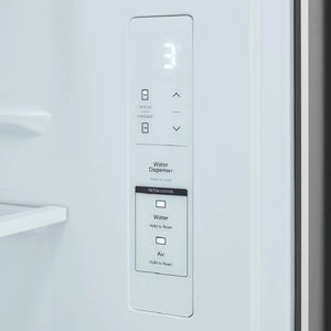 Réfrigérateur porte française profondeur de comptoir 33 po, 20 pi³, 3 portes Inox avec Distributeur d'eau et machine à glaçons