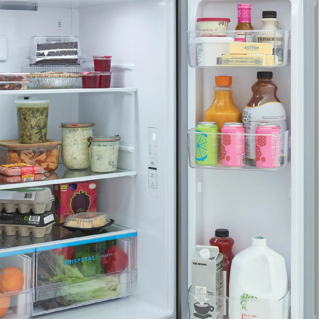 Réfrigérateur porte française profondeur de comptoir 33 po, 20 pi³, 3 portes Inox avec Distributeur d'eau et machine à glaçons