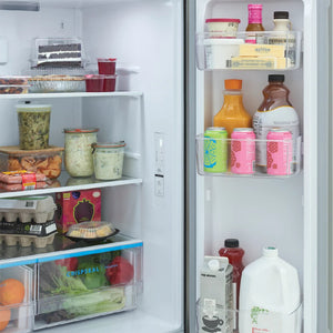 Réfrigérateur porte française profondeur de comptoir 33 po, 20 pi³, 3 portes Inox avec Distributeur d'eau et machine à glaçons