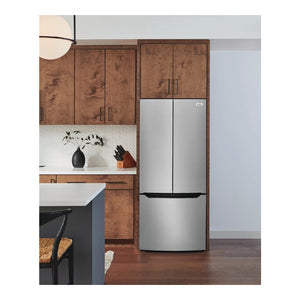 Réfrigérateur porte française profondeur de comptoir 33 po, 20 pi³, 3 portes Inox avec Distributeur d'eau et machine à glaçons