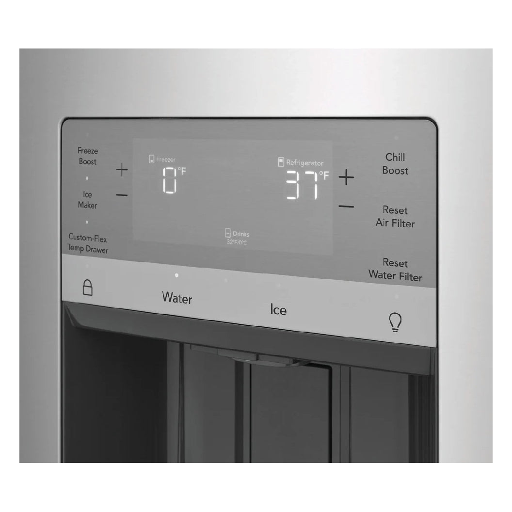 Réfrigérateur porte française 36 po, 26,3 pi³, 4 portes - Inox avec distributeur d'eau et machine à glaçons