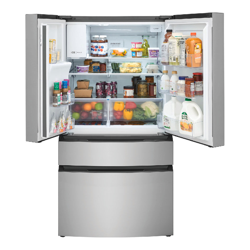 Réfrigérateur porte française 36 po, 26,3 pi³, 4 portes - Inox avec distributeur d'eau et machine à glaçons