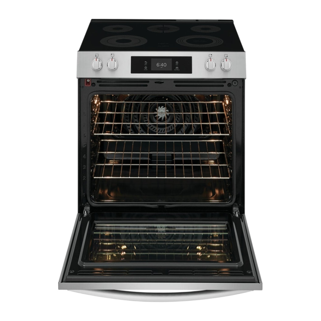 Cuisinière électrique option pizza encastrable 30 po 6,2 pi³à 5 brûleurs Inox