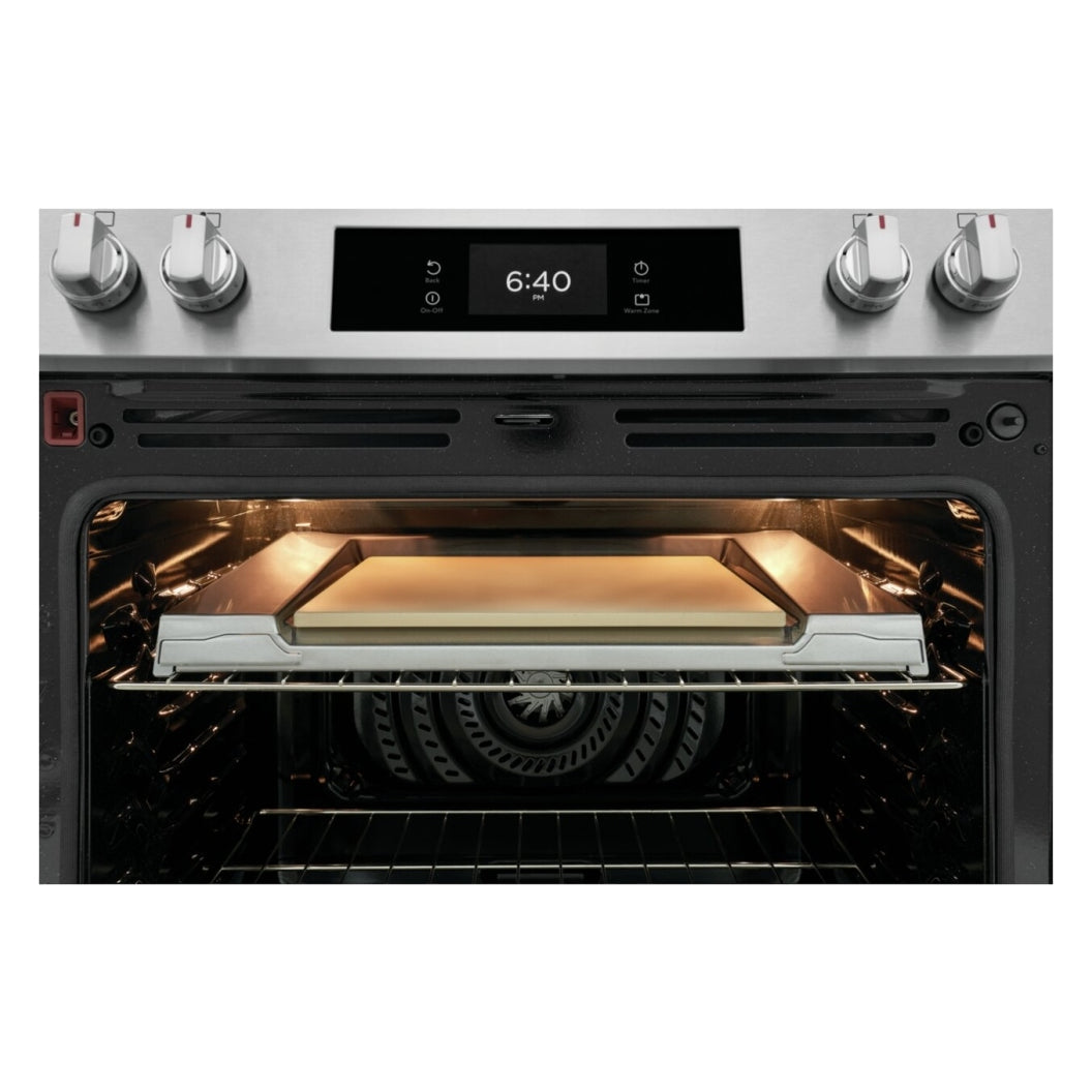 Cuisinière électrique option pizza encastrable 30 po 6,2 pi³à 5 brûleurs Inox