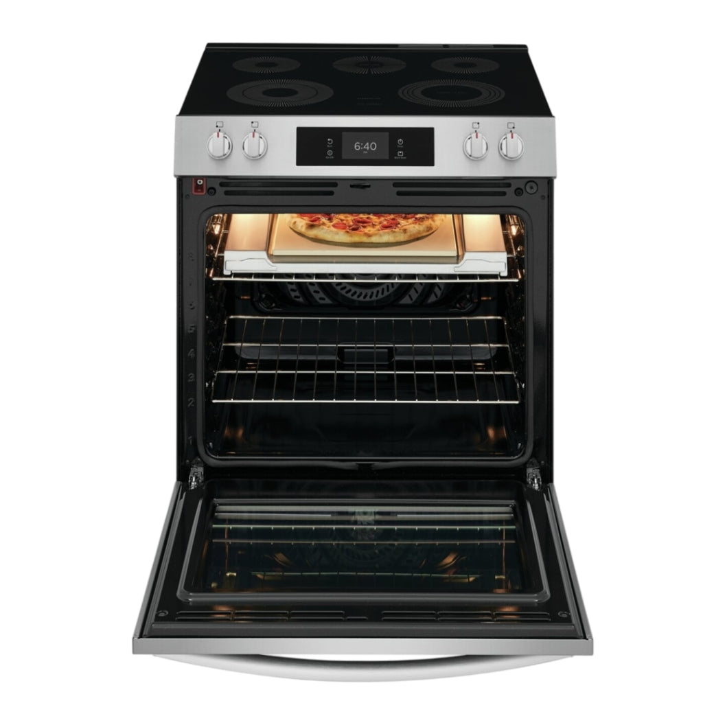 Cuisinière électrique option pizza encastrable 30 po 6,2 pi³à 5 brûleurs Inox