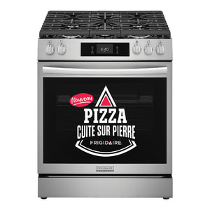 Cuisinière à gaz encastrable option pizza 30 po Inox - Air Fry & 5 brûleurs