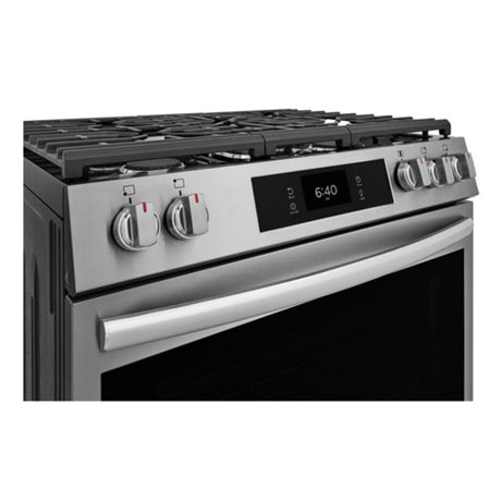 Cuisinière à gaz encastrable option pizza 30 po 6 pi³ Inox - Air Fry & 5 brûleurs