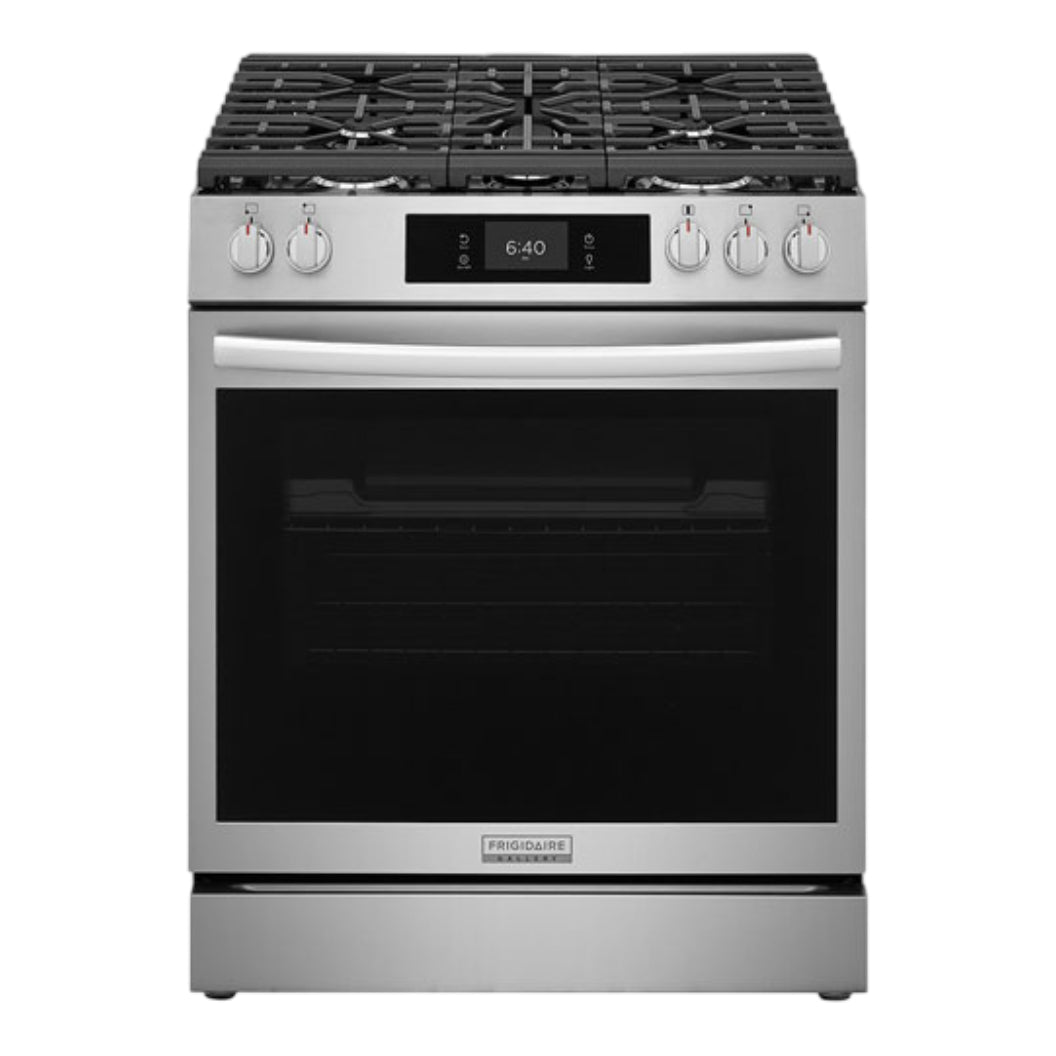 Cuisinière à gaz encastrable option pizza 30 po 6 pi³ Inox - Air Fry & 5 brûleurs
