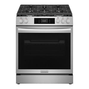 Cuisinière à gaz encastrable option pizza 30 po 6 pi³ Inox - Air Fry & 5 brûleurs