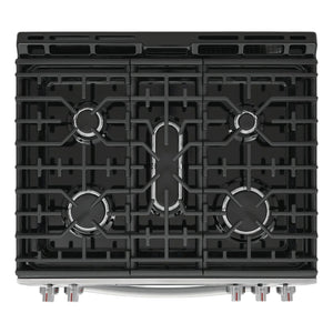 Cuisinière à gaz encastrable option pizza 30 po 6 pi³ Inox - Air Fry & 5 brûleurs