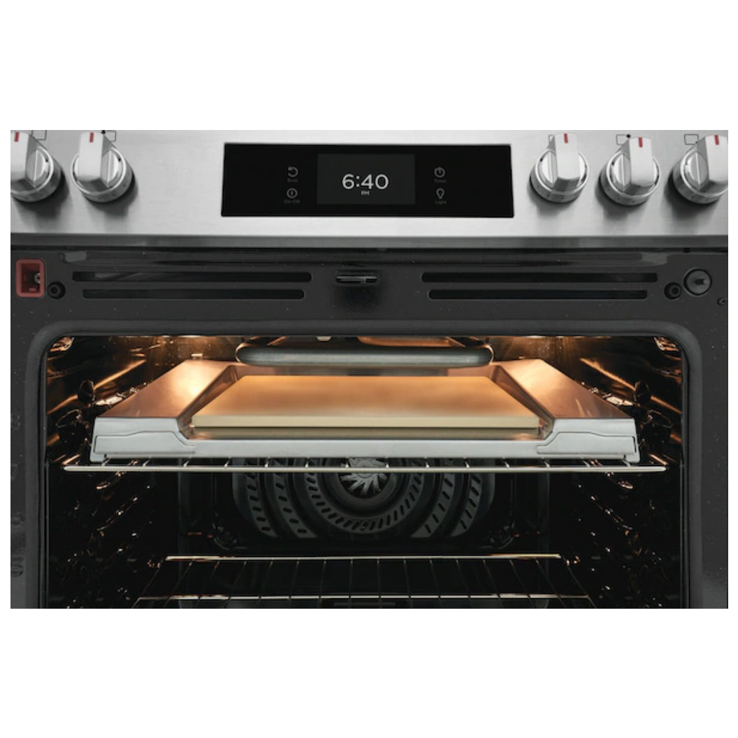 Cuisinière à gaz encastrable option pizza 30 po 6 pi³ Inox - Air Fry & 5 brûleurs