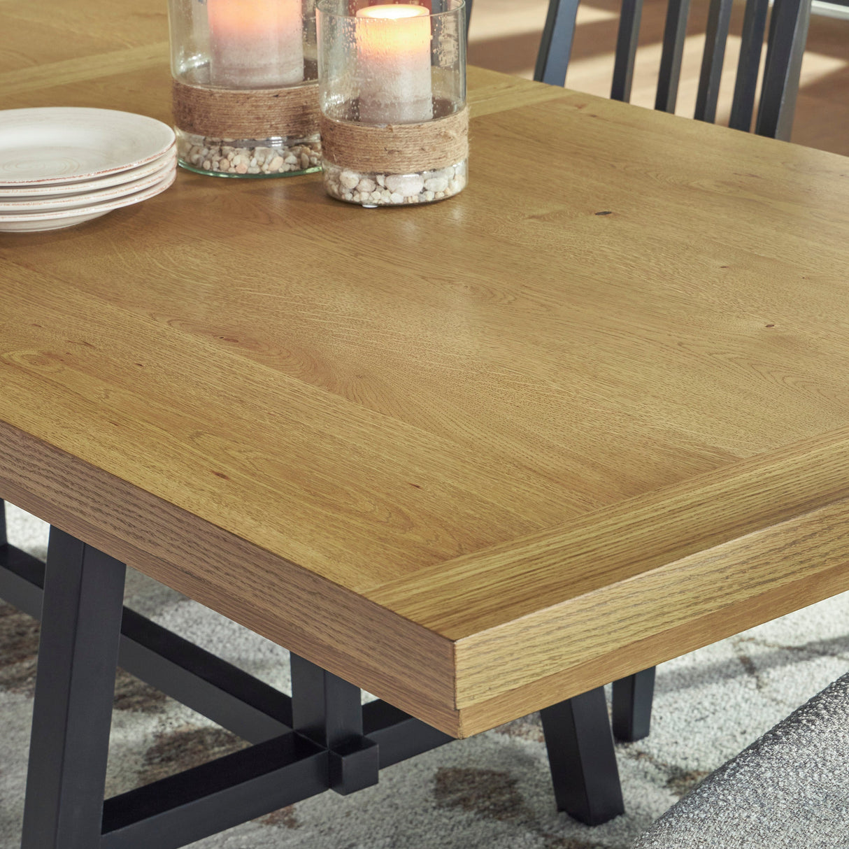 Table de salle à manger extensible en bois et métal - Galliden