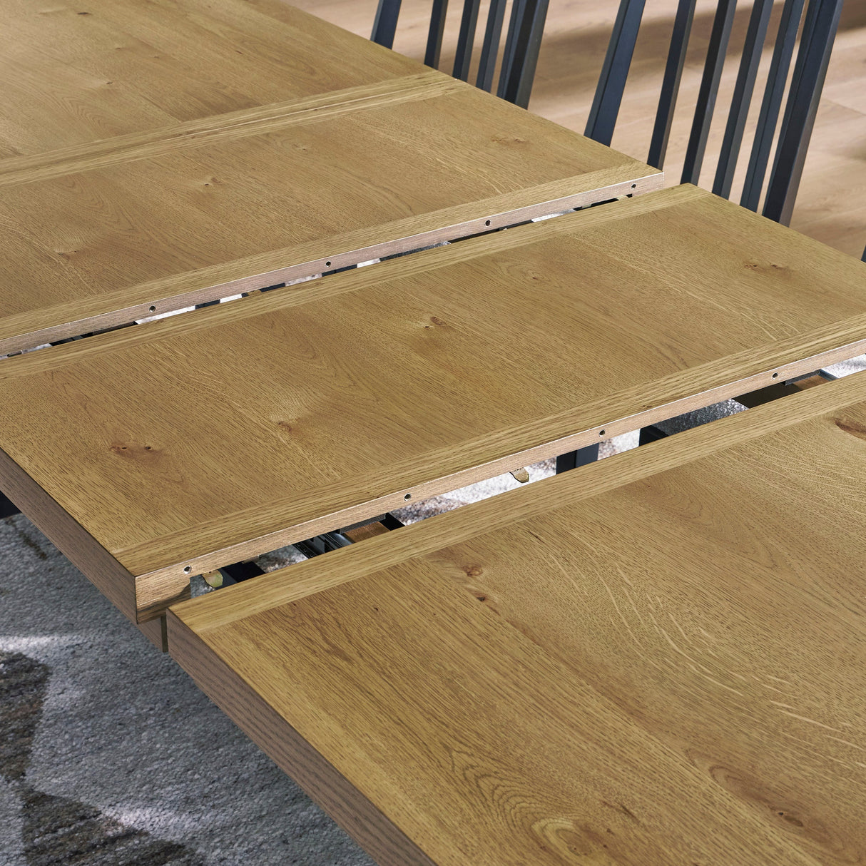 Table de salle à manger extensible en bois et métal - Galliden