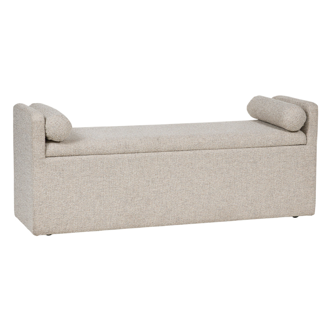 Banc de salle à manger en tissu beige avec rangement - Galliden