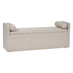 Banc de salle à manger en tissu beige avec rangement - Galliden