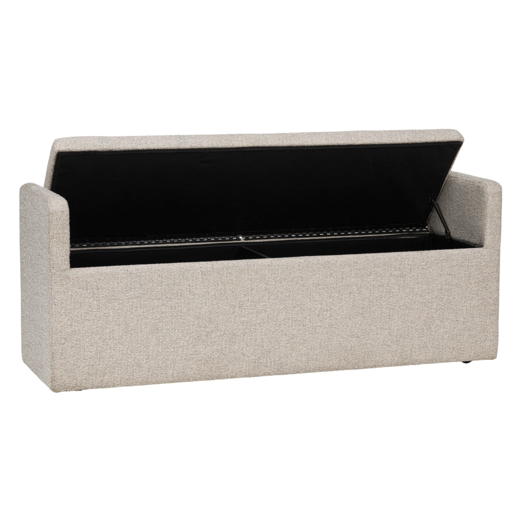 Banc de salle à manger en tissu beige avec rangement - Galliden