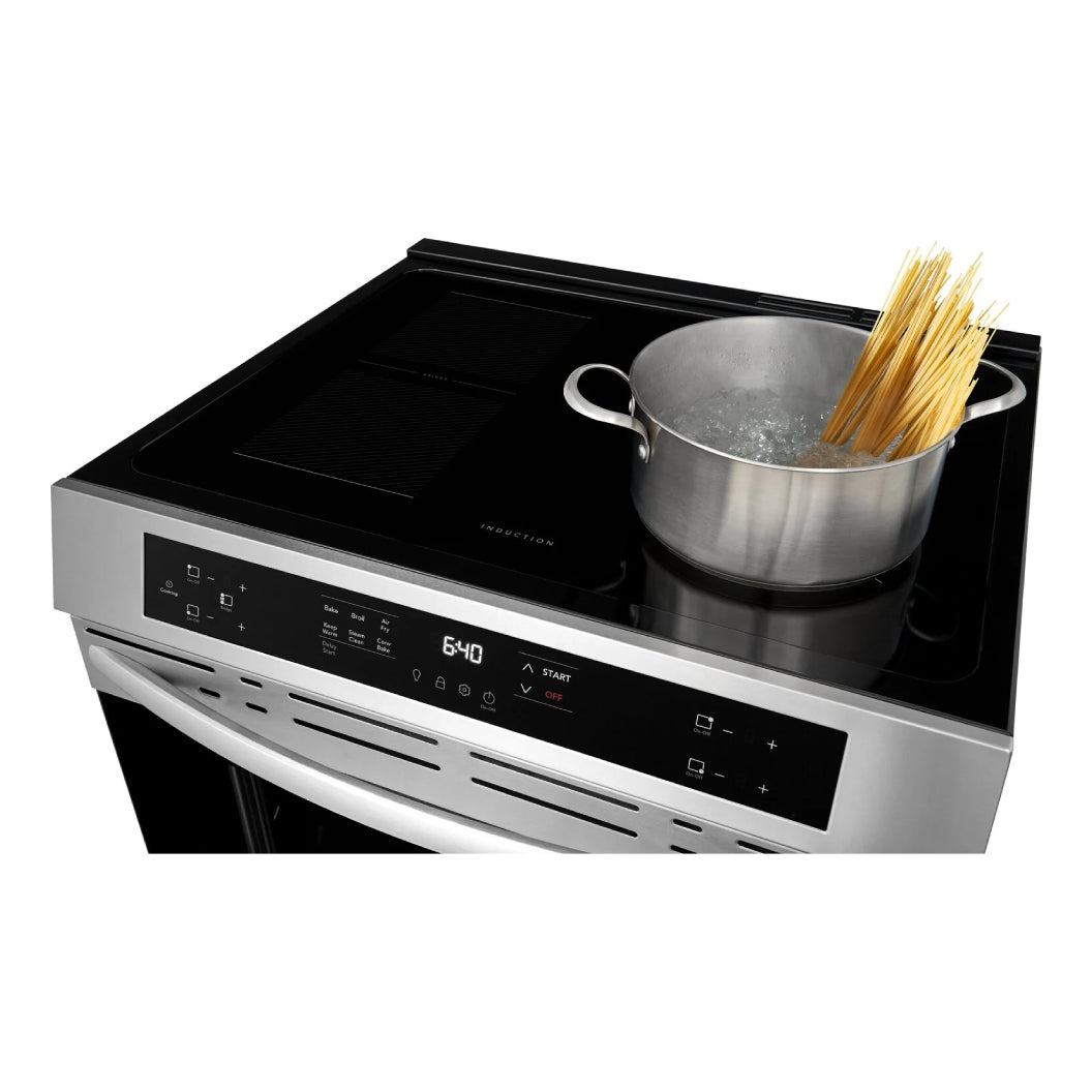 Cuisinière à induction encastrable 30 po Inox commande frontale avec 5 éléments
