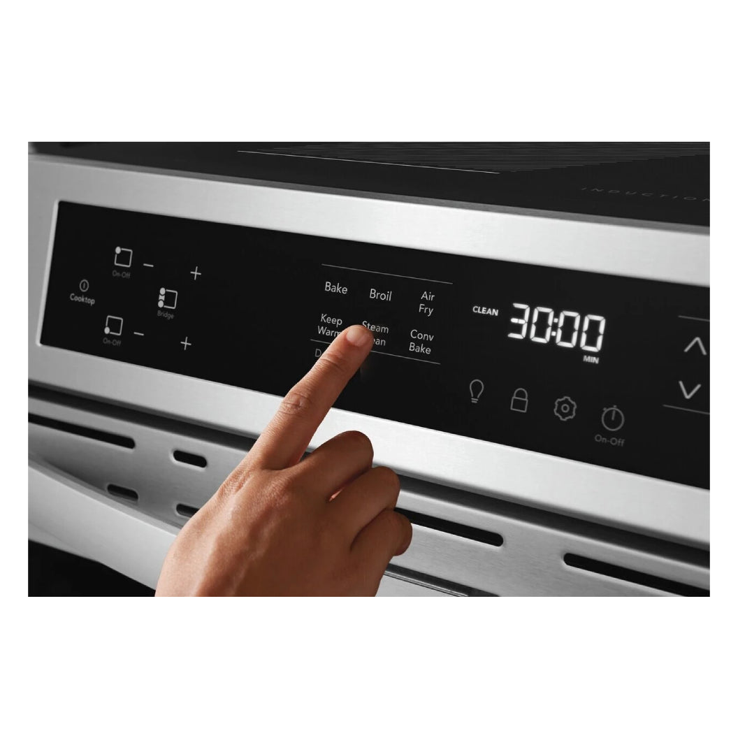 Cuisinière à induction encastrable 30 po Inox commande frontale avec 5 éléments